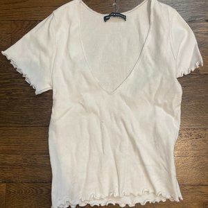 Short-sleeved Ruffled Brandy Tee